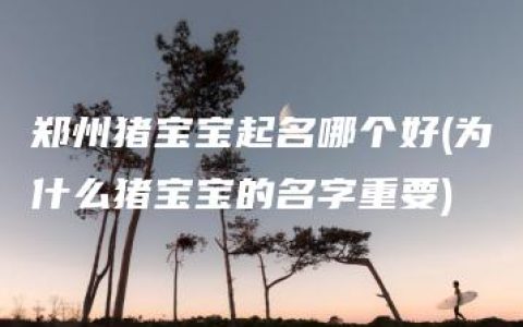 郑州猪宝宝起名哪个好(为什么猪宝宝的名字重要)