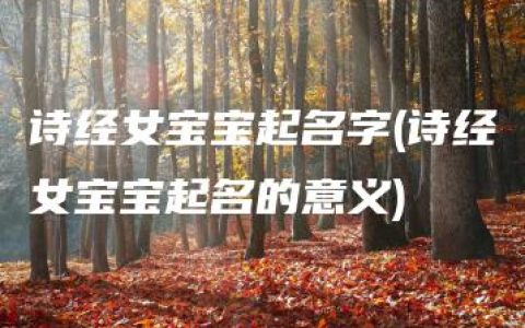 诗经女宝宝起名字(诗经女宝宝起名的意义)