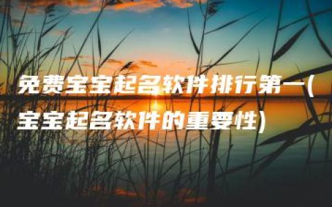 免费宝宝起名软件排行第一(宝宝起名软件的重要性)