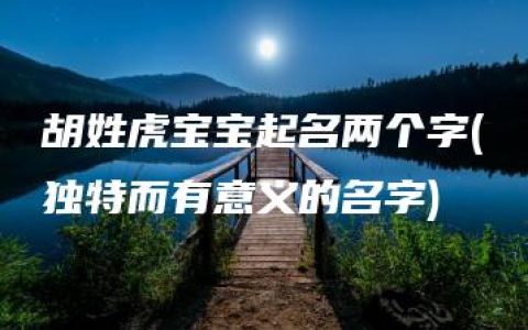 胡姓虎宝宝起名两个字(独特而有意义的名字)