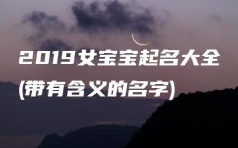 2019女宝宝起名大全(带有含义的名字)