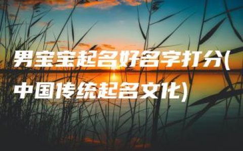 男宝宝起名好名字打分(中国传统起名文化)