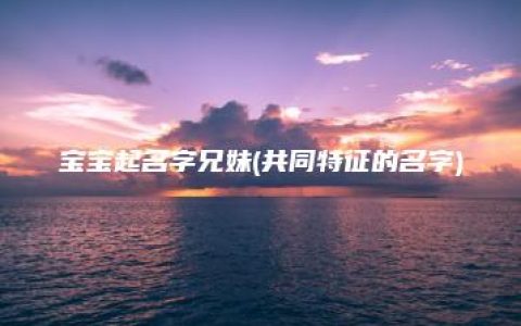 宝宝起名字兄妹(共同特征的名字)