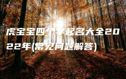 虎宝宝四个字起名大全2022年(常见问题解答)