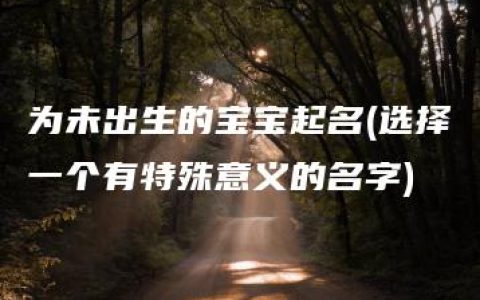 为未出生的宝宝起名(选择一个有特殊意义的名字)