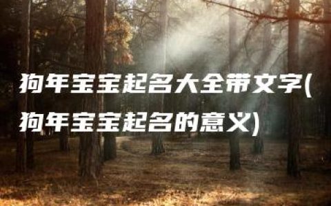 狗年宝宝起名大全带文字(狗年宝宝起名的意义)