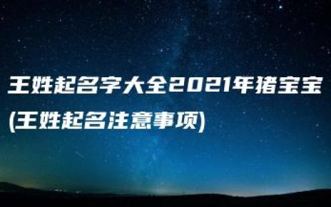 王姓起名字大全2021年猪宝宝(王姓起名注意事项)