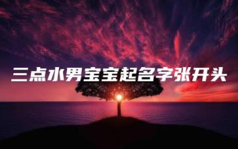 三点水男宝宝起名字张开头