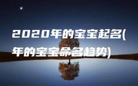 2020年的宝宝起名(年的宝宝命名趋势)