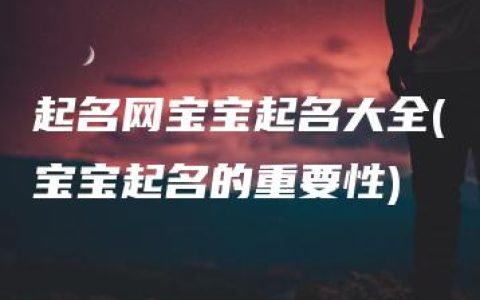 起名网宝宝起名大全(宝宝起名的重要性)