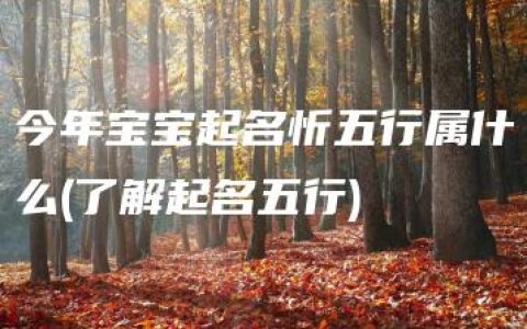 今年宝宝起名忻五行属什么(了解起名五行)