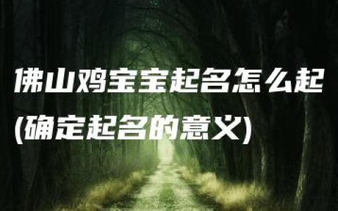 佛山鸡宝宝起名怎么起(确定起名的意义)