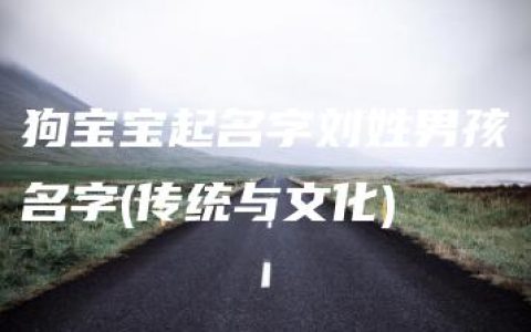 狗宝宝起名字刘姓男孩名字(传统与文化)