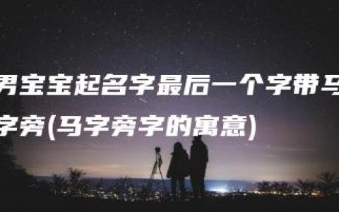 男宝宝起名字最后一个字带马字旁(马字旁字的寓意)