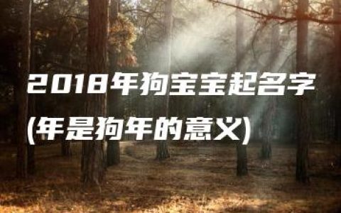 2018年狗宝宝起名字(年是狗年的意义)