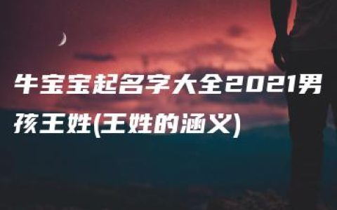 牛宝宝起名字大全2021男孩王姓(王姓的涵义)