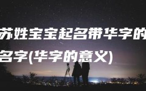 苏姓宝宝起名带华字的名字(华字的意义)