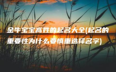 金牛宝宝高姓的起名大全(起名的重要性为什么要慎重选择名字)