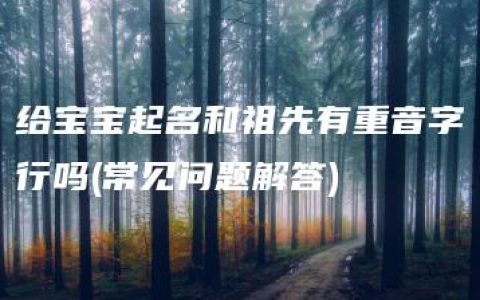 给宝宝起名和祖先有重音字行吗(常见问题解答)