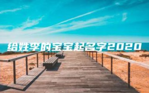 给姓李的宝宝起名字2020