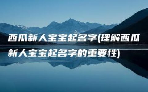 西瓜新人宝宝起名字(理解西瓜新人宝宝起名字的重要性)