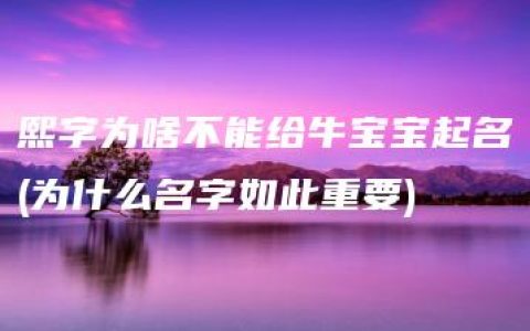 熙字为啥不能给牛宝宝起名(为什么名字如此重要)