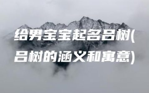 给男宝宝起名吕树(吕树的涵义和寓意)