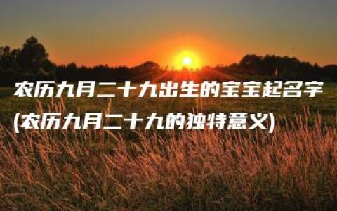 农历九月二十九出生的宝宝起名字(农历九月二十九的独特意义)