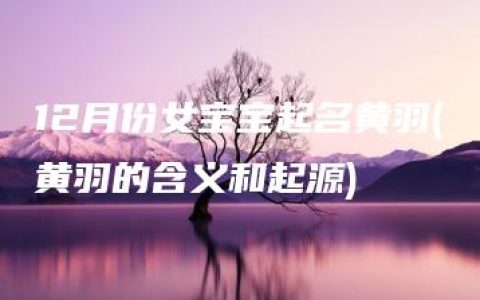 12月份女宝宝起名黄羽(黄羽的含义和起源)