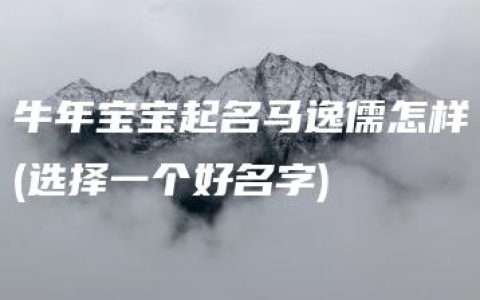 牛年宝宝起名马逸儒怎样(选择一个好名字)