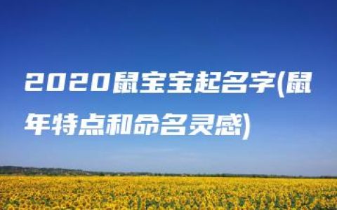 2020鼠宝宝起名字(鼠年特点和命名灵感)