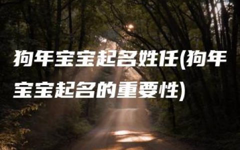 狗年宝宝起名姓任(狗年宝宝起名的重要性)