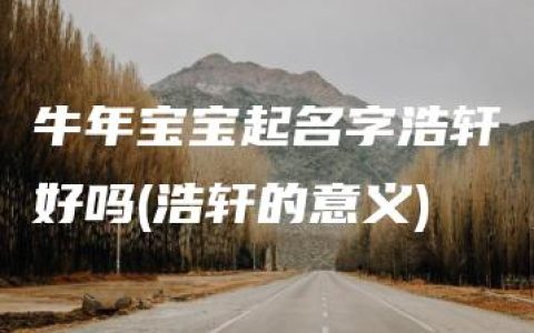 牛年宝宝起名字浩轩好吗(浩轩的意义)