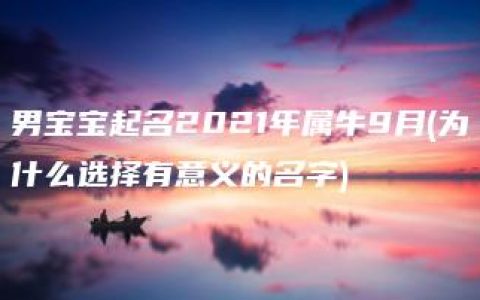 男宝宝起名2021年属牛9月(为什么选择有意义的名字)