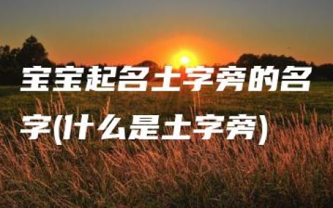 宝宝起名土字旁的名字(什么是土字旁)