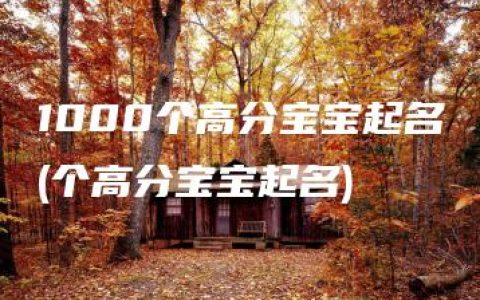 1000个高分宝宝起名(个高分宝宝起名)