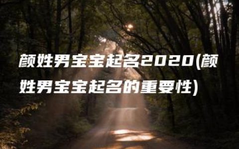 颜姓男宝宝起名2020(颜姓男宝宝起名的重要性)