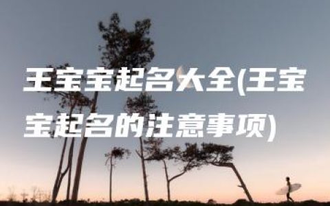 王宝宝起名大全(王宝宝起名的注意事项)