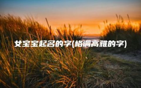 女宝宝起名的字(格调高雅的字)