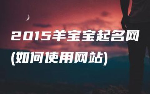 2015羊宝宝起名网(如何使用网站)