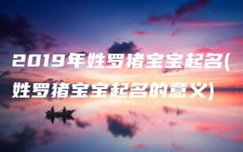 2019年姓罗猪宝宝起名(姓罗猪宝宝起名的意义)