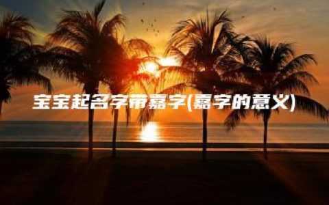 宝宝起名字带嘉字(嘉字的意义)