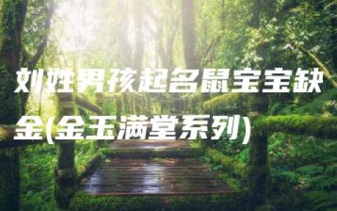 刘姓男孩起名鼠宝宝缺金(金玉满堂系列)