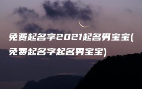 免费起名字2021起名男宝宝(免费起名字起名男宝宝)