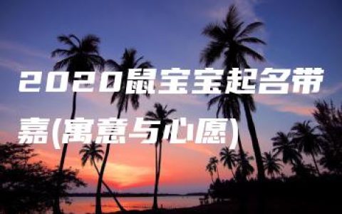 2020鼠宝宝起名带嘉(寓意与心愿)