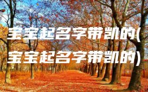 宝宝起名字带凯的(宝宝起名字带凯的)