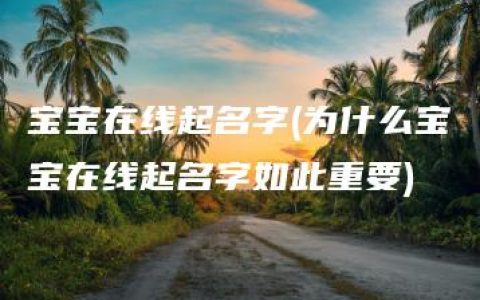 宝宝在线起名字(为什么宝宝在线起名字如此重要)