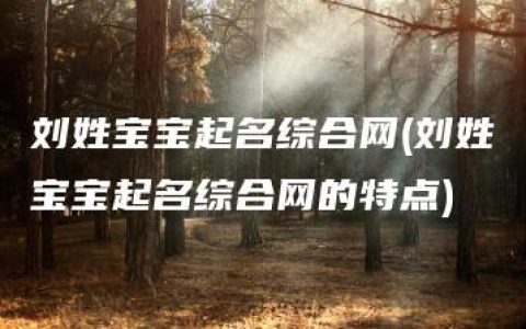 刘姓宝宝起名综合网(刘姓宝宝起名综合网的特点)