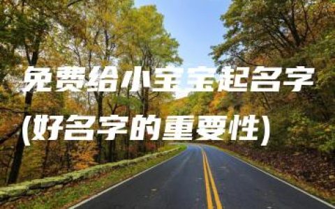 免费给小宝宝起名字(好名字的重要性)