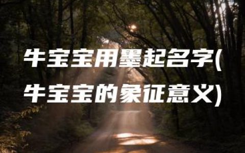 牛宝宝用墨起名字(牛宝宝的象征意义)